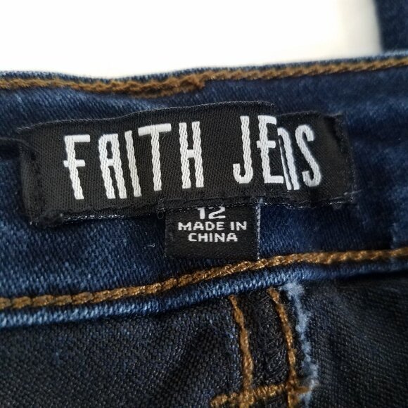 Faith Jeans High Rise Skinny Ankle Jeans SIZE 12 Dark Wash 32x26 Stretch - Picture 11 of 13